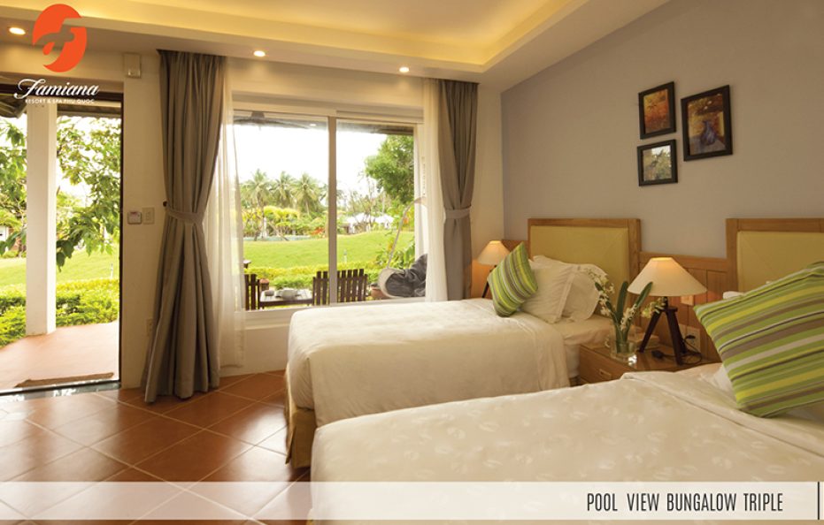 Khu đồi – Bungalow 03 khách hướng hồ bơi (Pool View Bungalow Triple)